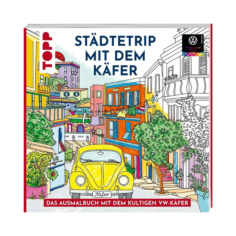 Ausmalbuch: Colorful World - Städtetrip mit dem Käfer, Topp