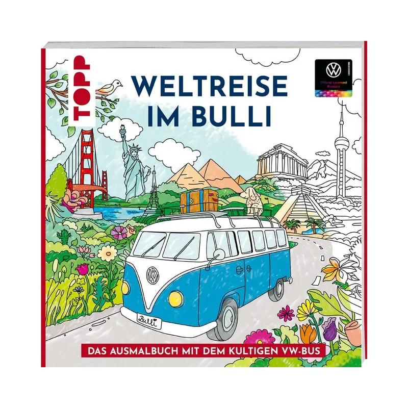 Ausmalbuch: Colorful World - Weltreise im Bulli, Topp
