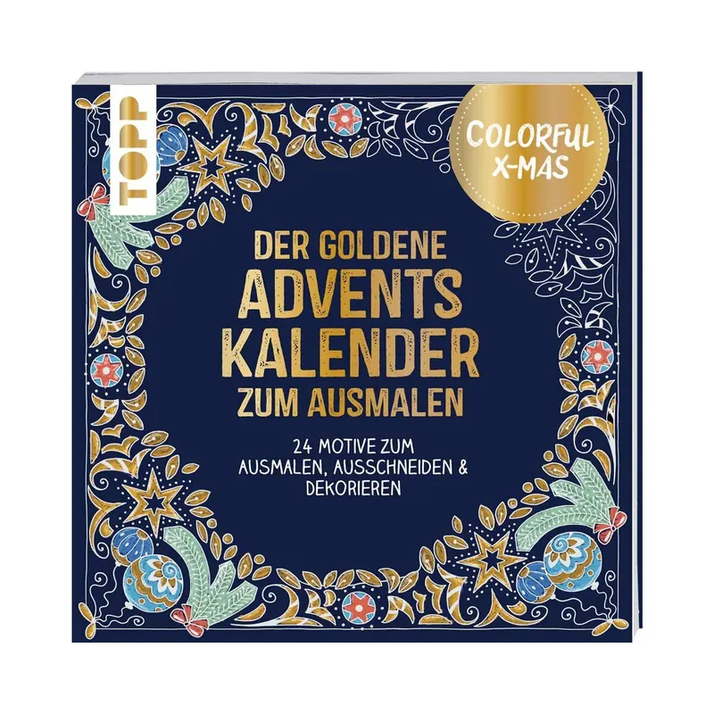 Ausmalbuch: Der goldene Adventskalender zum Ausmalen, TOPP
