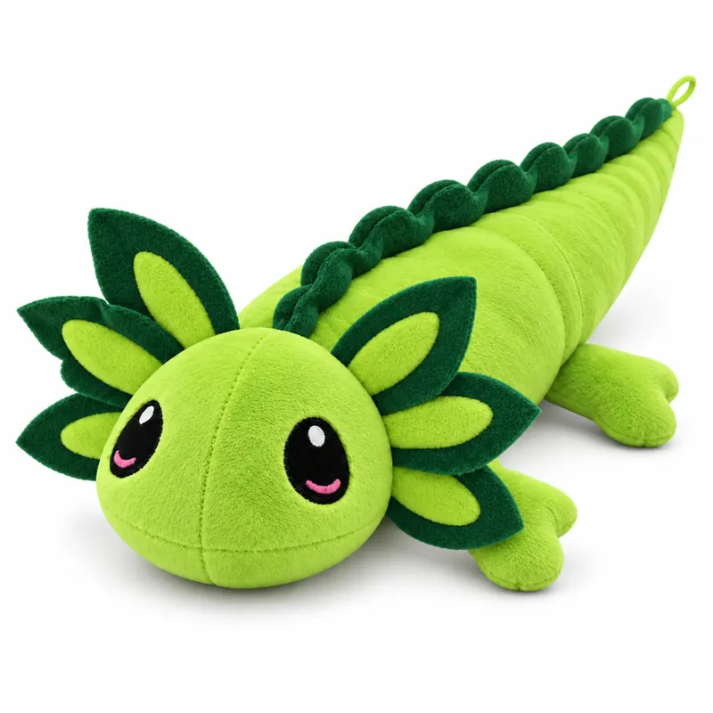 Axolotl Echse Molch Kuscheltier Figur Plüsch Tintenfisch Spiel Puppe XL 40 cm Plüschtier Püsch Wassertier grün