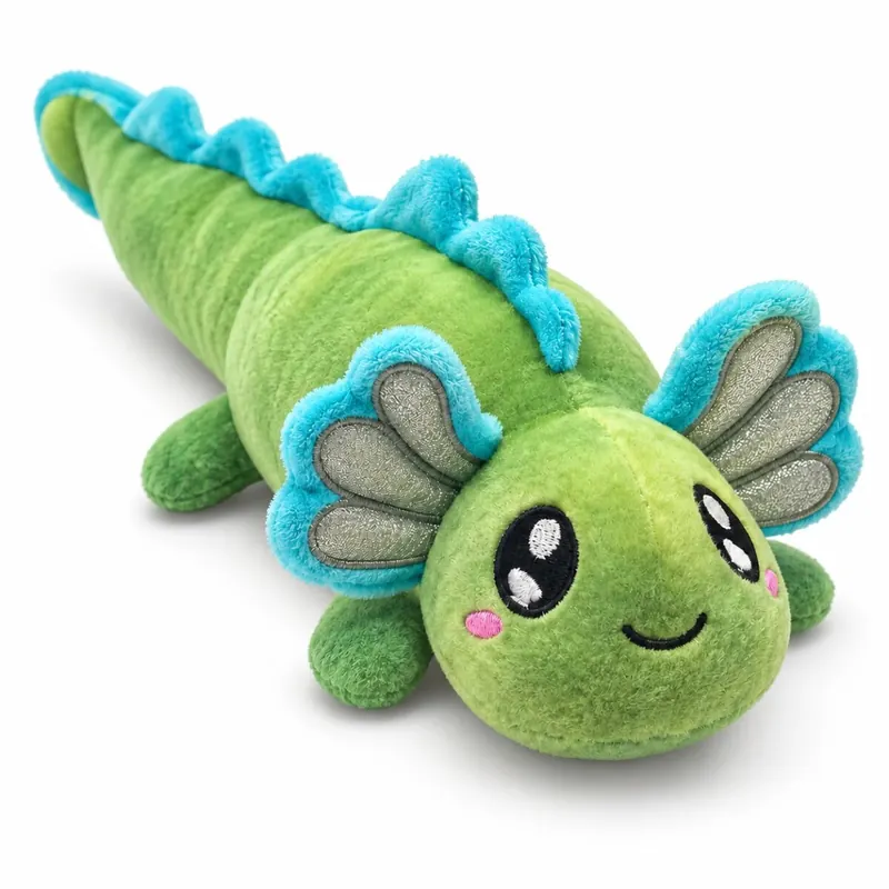 Axolotl Echse Molch Kuscheltier Figur Plüsch Tintenfisch Spiel Puppe XL 42 cm Plüschtier Püsch Wassertier grün neu
