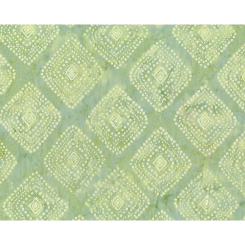Batik-Patchworkstoff LATITUDE BATIKS, Punkte-Rauten, hellgrün, Moda Fabrics