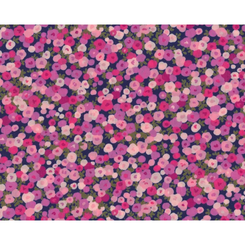 Batist REGENT STREET LAWNS, Tupfenblüten, rosa-dunkelblau, Moda Fabrics