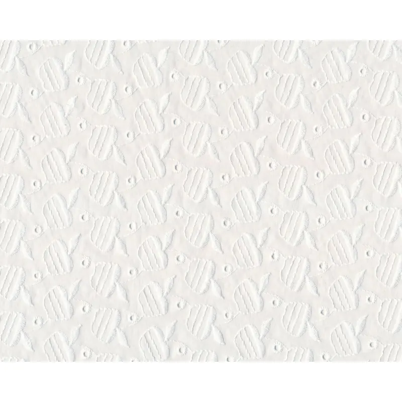 Baumwoll-Batist POMO mit Lochstickerei, Äpfel, wollweiß, Toptex
