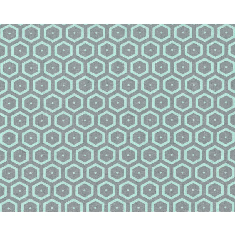 Baumwoll-Dekostoff BEES, Hexagons, mintgrün