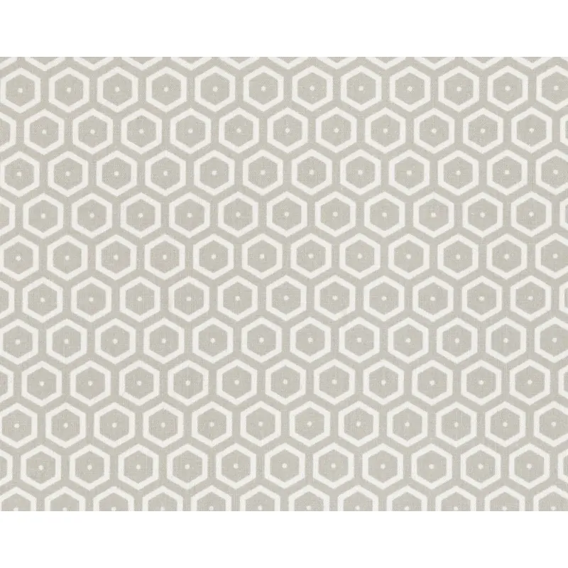 Baumwoll-Dekostoff BEES, Hexagons, natur dunkel