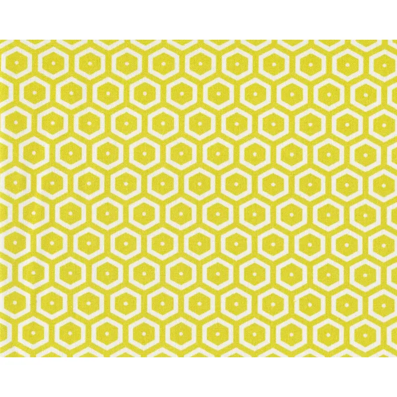 Baumwoll-Dekostoff BEES, Hexagons, senfgelb
