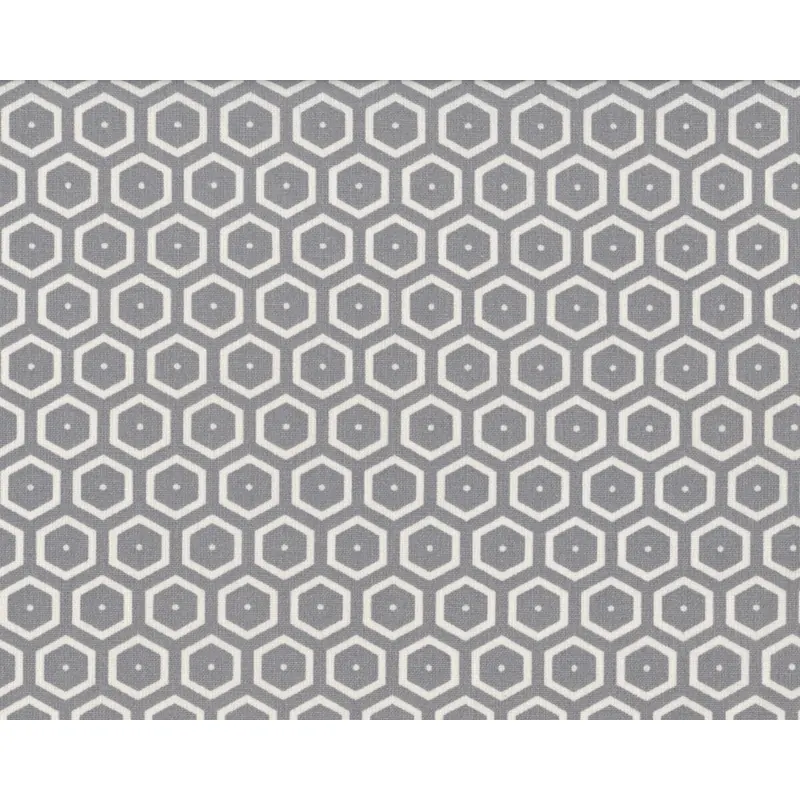 Baumwoll-Dekostoff BEES, Hexagons, steingrau