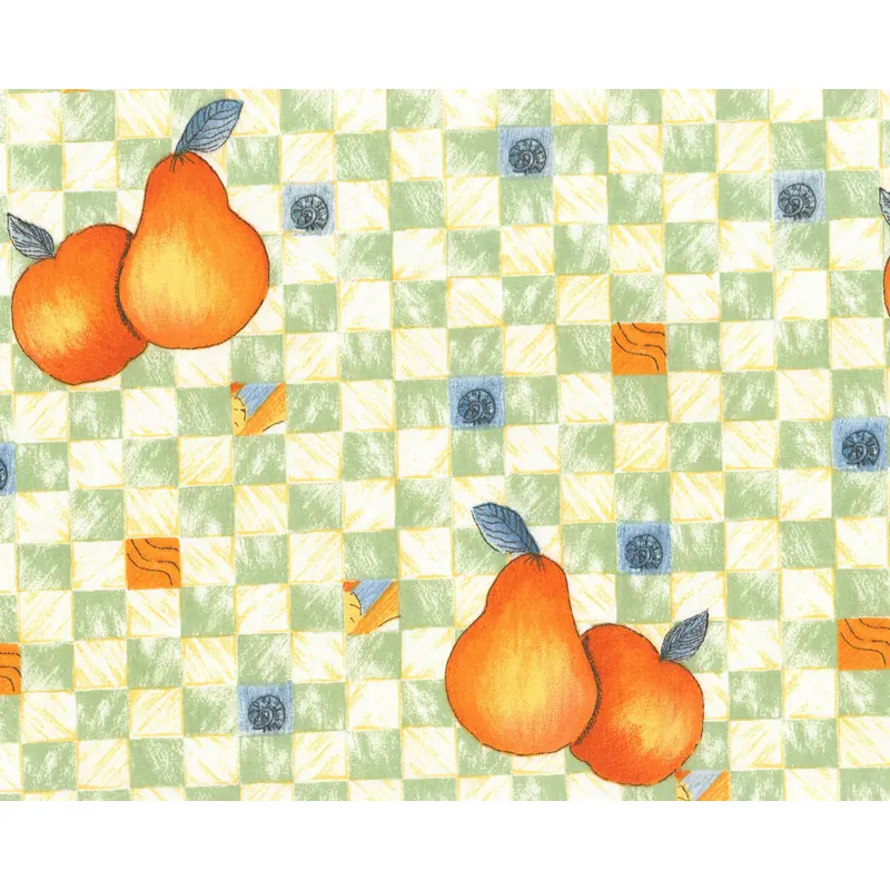 Baumwoll-Dekostoff mit Birnen-Karo, orange