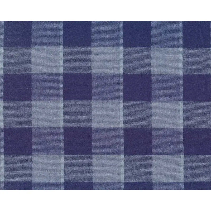 Baumwoll-Flanellstoff MAVERICK, Karomuster, hellblau-dunkelblau