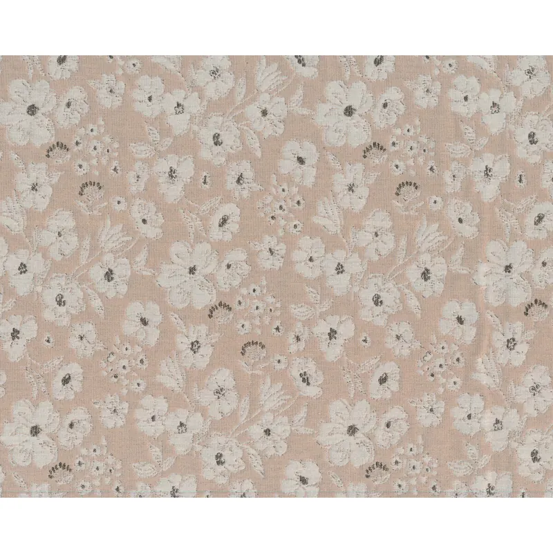Baumwoll-Jacquardstoff ALICIA, Blüten, hellbeige, Toptex