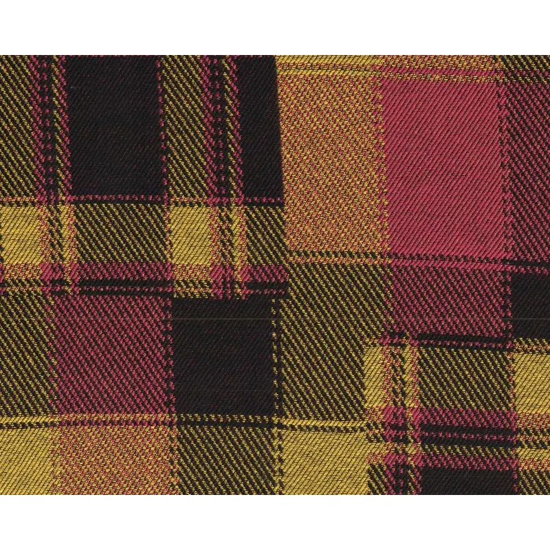 Baumwoll-Jacquardstoff BIGO, Karo-Patchwork, gelb-pink, Toptex