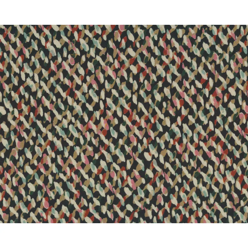Baumwoll-Stretchstoff LUKE, Tupfenraster, beige-schwarz, Hilco