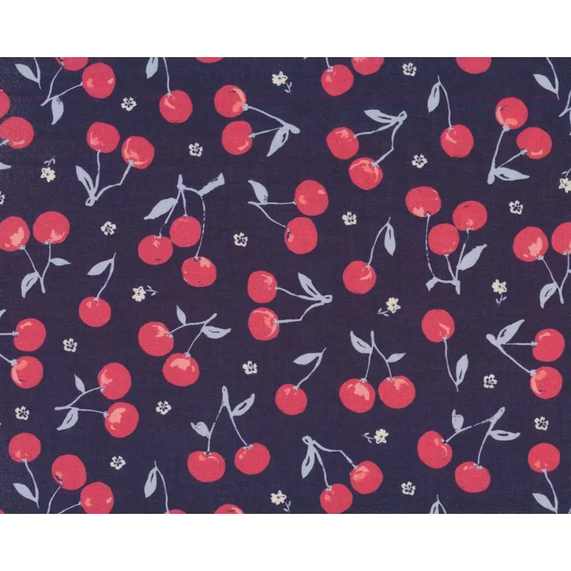 Baumwollbatist Organic Cotton JUBILANT, Kirschen, Cloud9