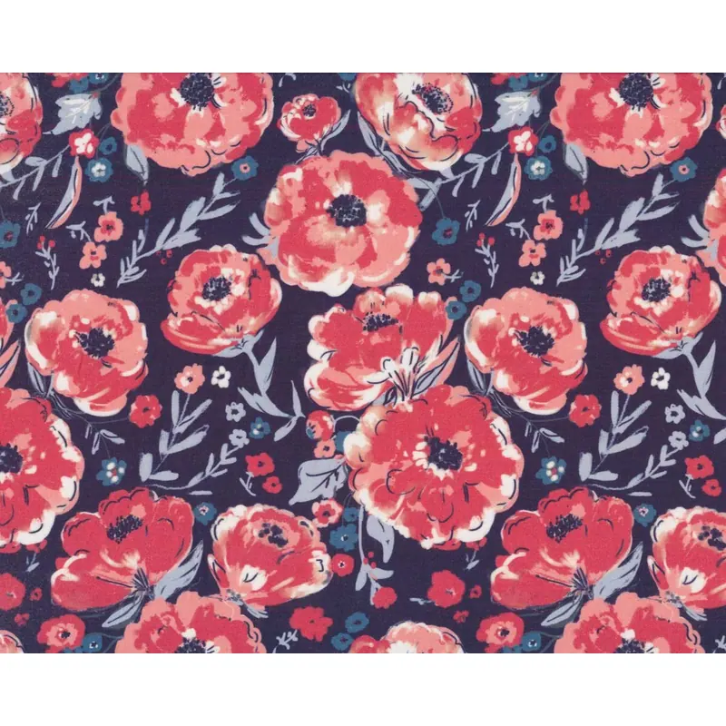 Baumwollbatist Organic Cotton JUBILANT, Pfingstrosen, Cloud9