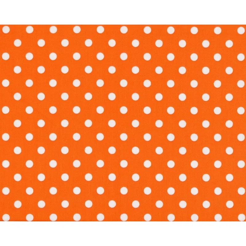 Baumwolle DOTTO, größere regelmäßige Punkte, orange