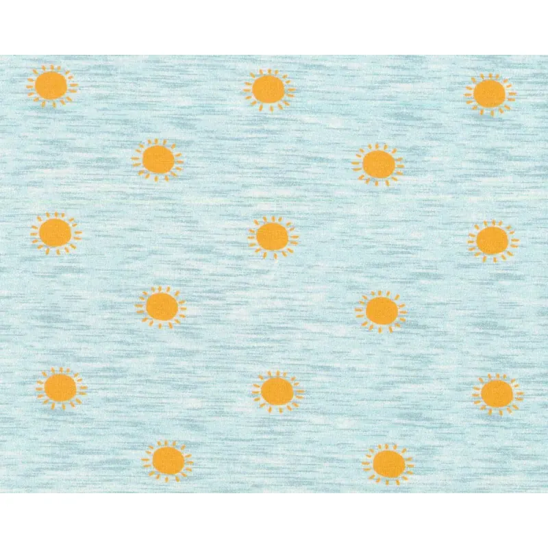 Baumwolljersey AFRICAN SUN, Sonne, hellblau-gelb, Hilco