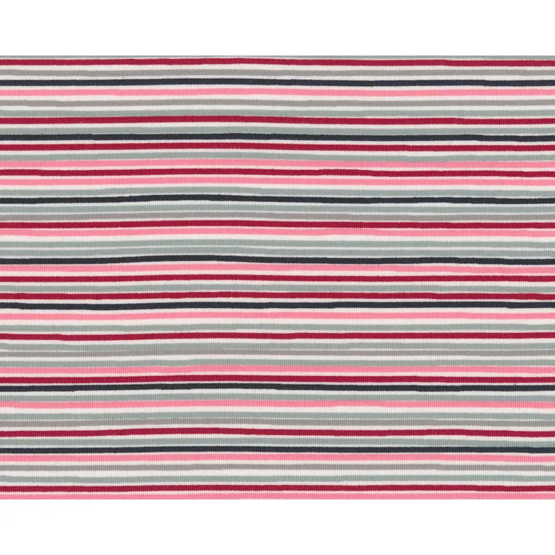 Baumwolljersey AVALANA MULTI STRIPE, Streifen, dunkelrot