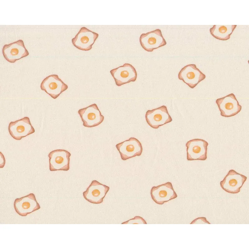 Baumwolljersey BABY TOAST, Toastbrot mit Ei, hellbeige, Hilco