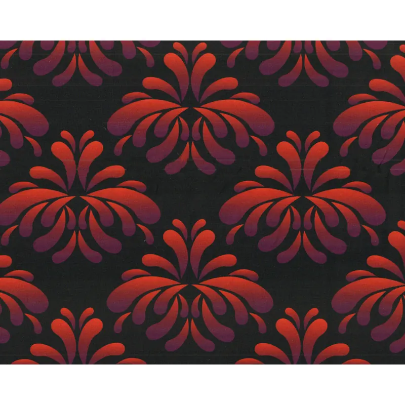 Baumwolljersey BAROQUO, Tropfenornament, orange-lila, Hilco