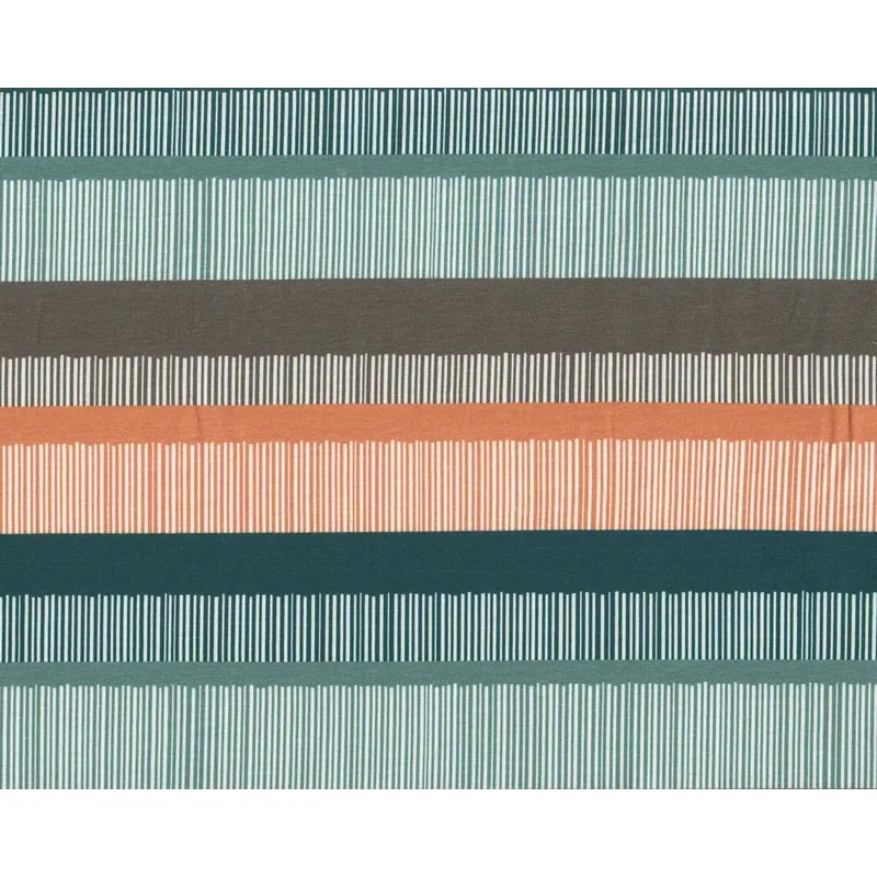 Baumwolljersey COZY STRIPES, Streifenmuster, petrol, Lycklig Design