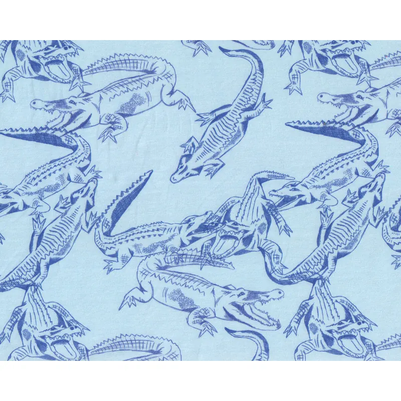 Baumwolljersey CROCODILES, Krokodile, hellblau