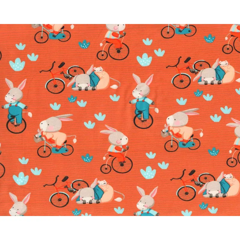 Baumwolljersey DONKEY DOO, Esel, orange, Hilco