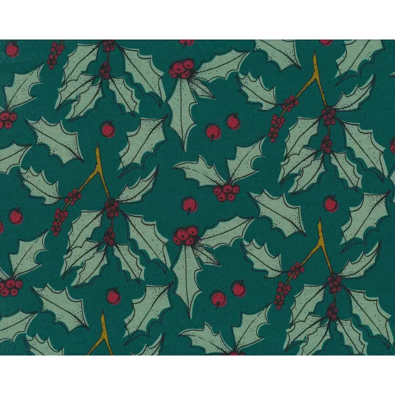 Baumwolljersey FELIZ NAVIDAD, Ilex, tannengrün