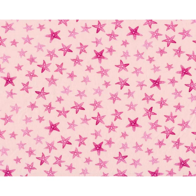 Baumwolljersey INKY STAR, Seesterne, rosa-pink, Hilco