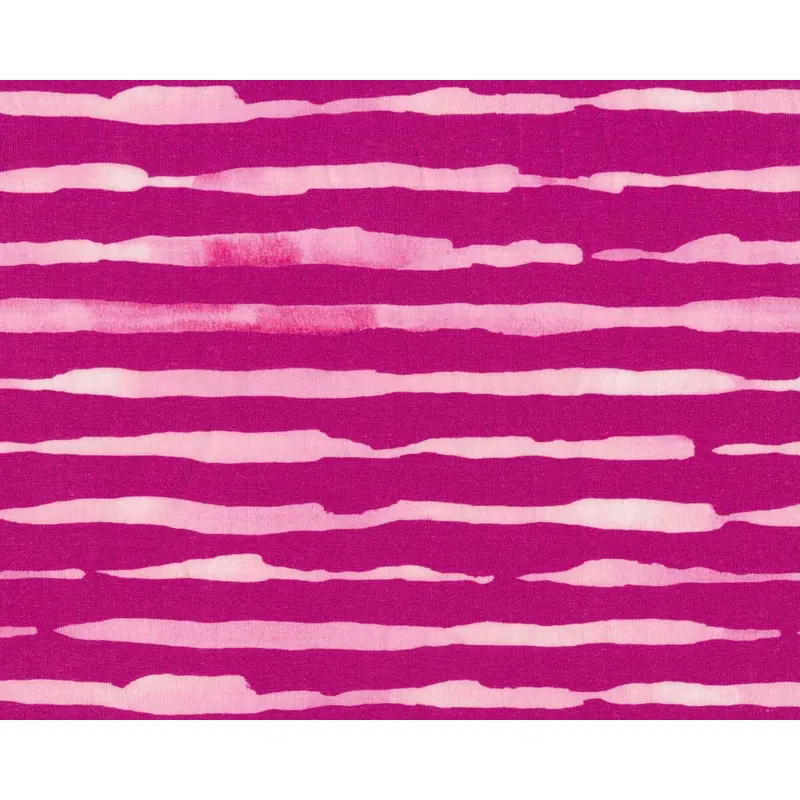 Baumwolljersey INKY STRIPE, Streifen, fuchsia-pink, Hilco