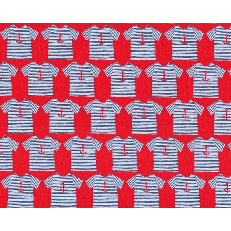 Baumwolljersey JOSY ANCHOR, Anker-Shirts, rot-weiß