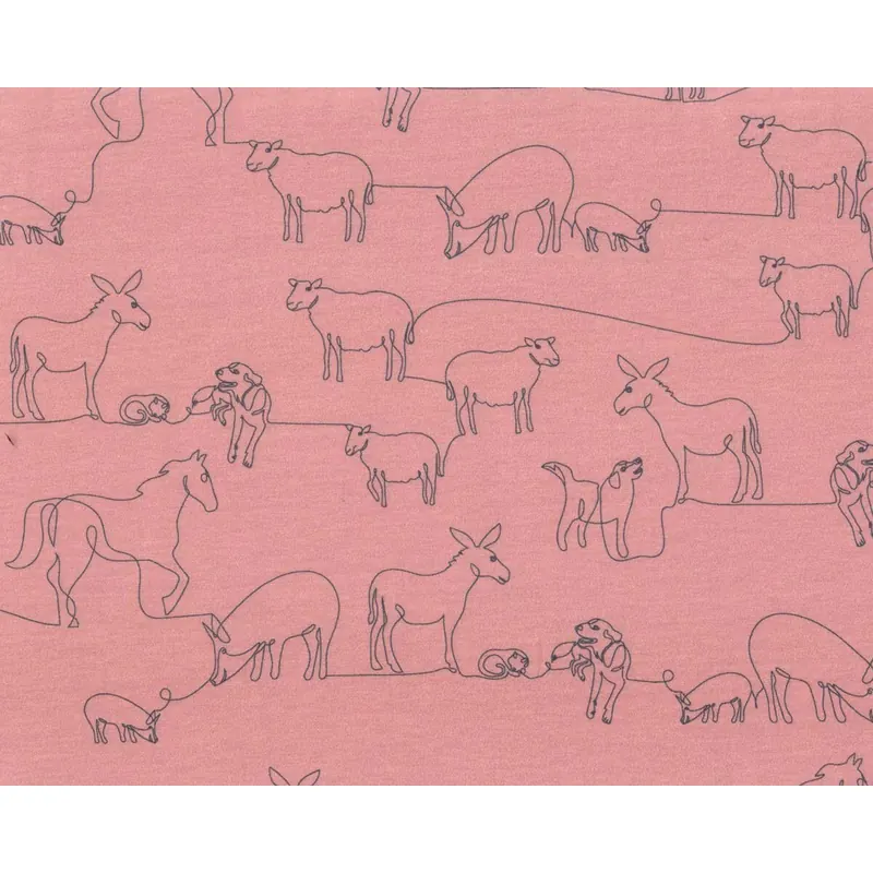 Baumwolljersey MAX, MINNIE AND ALL, Tier-Linie, bienvenido colorido