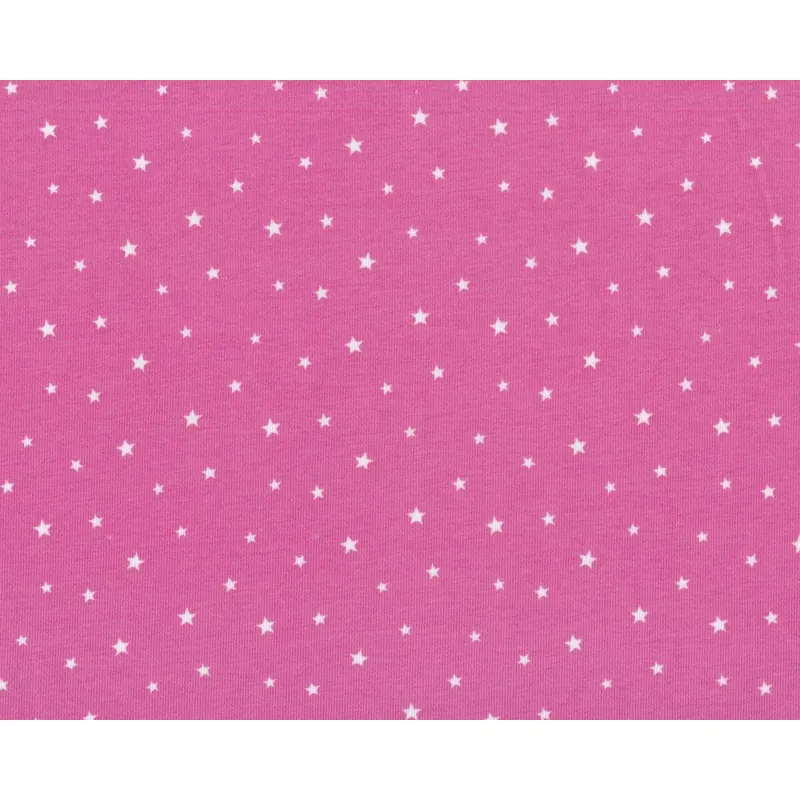 Baumwolljersey mit Elasthan LILLY STAR, Sternchen, rosa-weiß