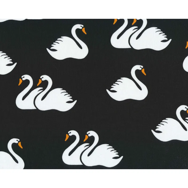 Baumwolljersey MONO BALLET von Albstoffe, Schwäne, schwarz