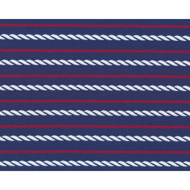 Baumwolljersey SAILORS ROPE, Seil-Streifen, jeansblau-weiß