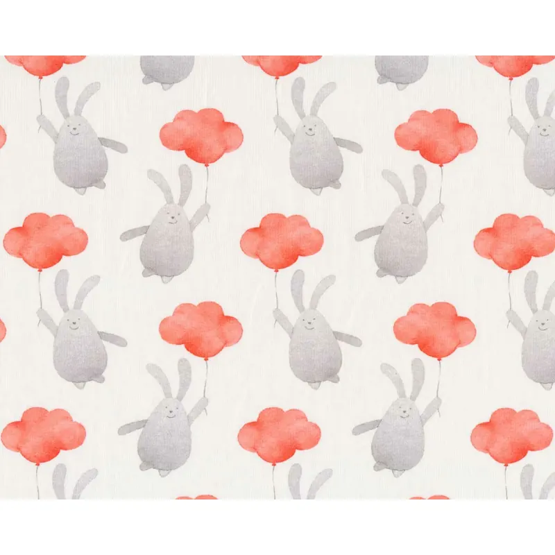 Baumwolljersey SKY RABBIT, Hasen, rot, Hilco