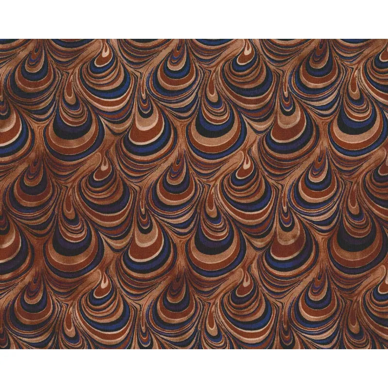 Baumwolljersey TYE DIE SWIRL, Farb-Tropfen, braun, Hilco