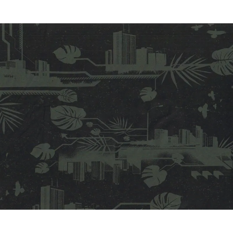 Baumwolljersey URBAN JUNGLE by Thorsten Berger, graugrün