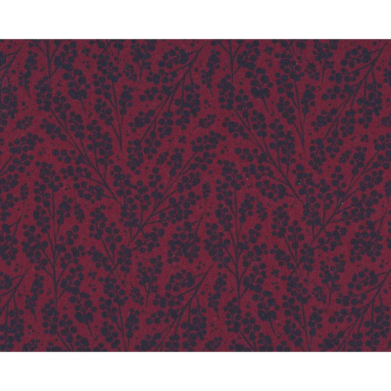 Baumwollstoff BERRY POPPINS, Beerenzweige, dunkelrot, Lycklig Design