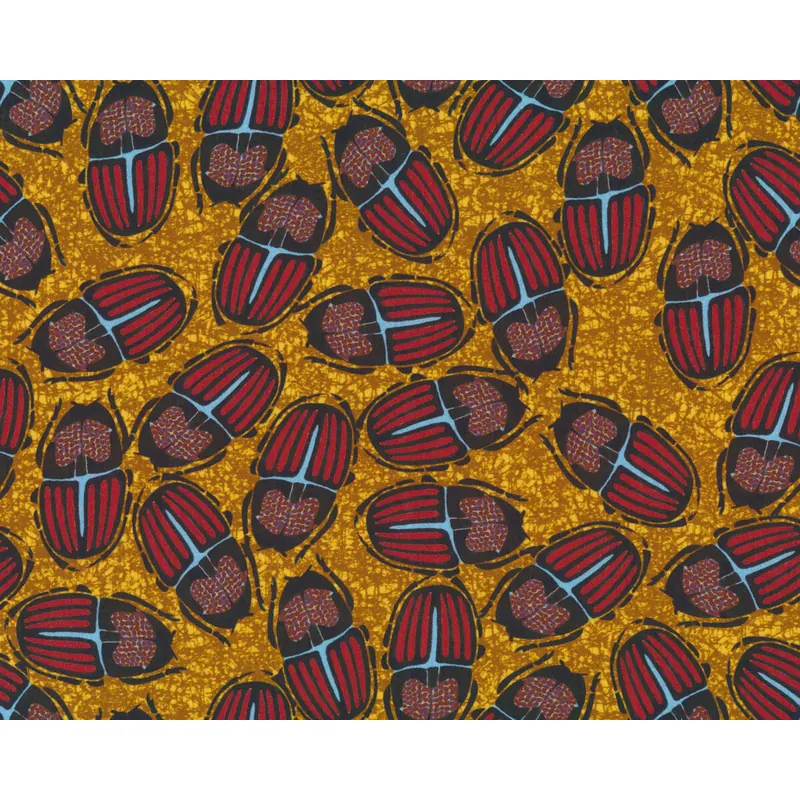Baumwollstoff BUG-LIS, Käfer, rot-braun, Hilco