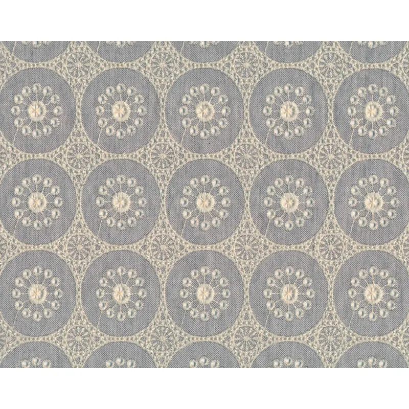 Baumwollstoff CIRCLE mit Lochstickerei, Blütenkreise, creme, Toptex