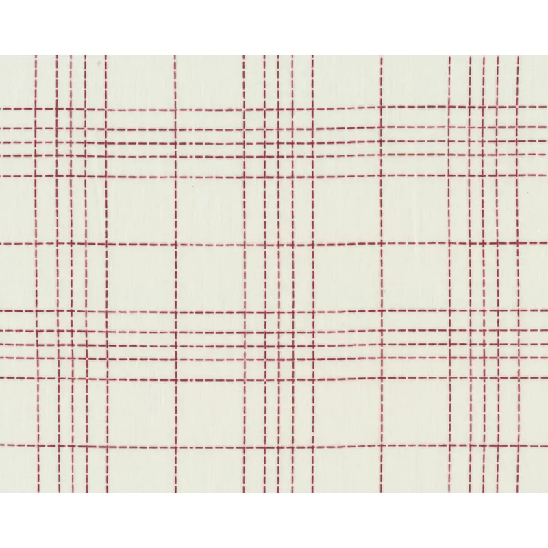 Baumwollstoff DASHED CHECKS, Strichel-Karo, wollweiß-weinrot, Fibre Mood