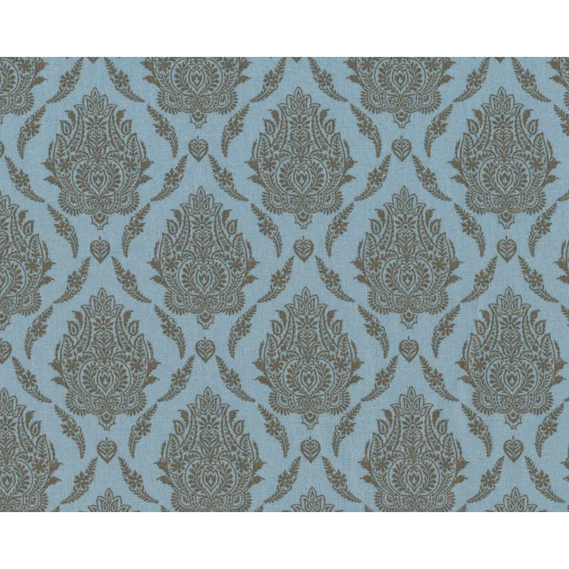 Baumwollstoff DEKORACIO, Ornamente-Muster, hellblau