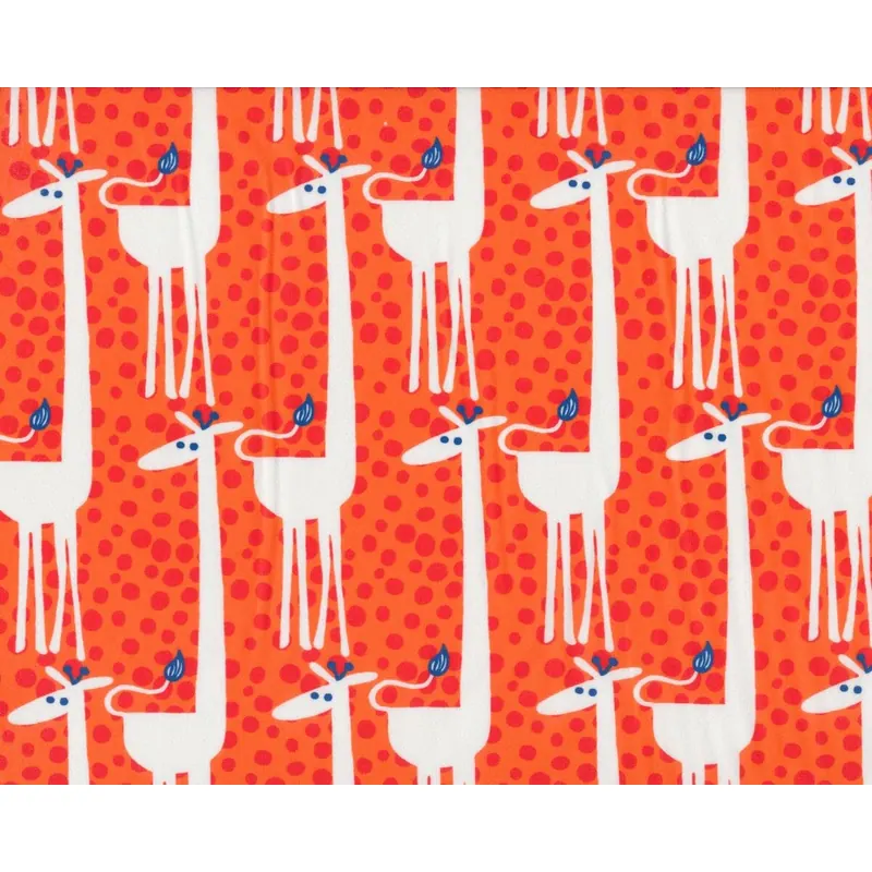 Baumwollstoff GIRAFE, große Giraffen, orange-weiß