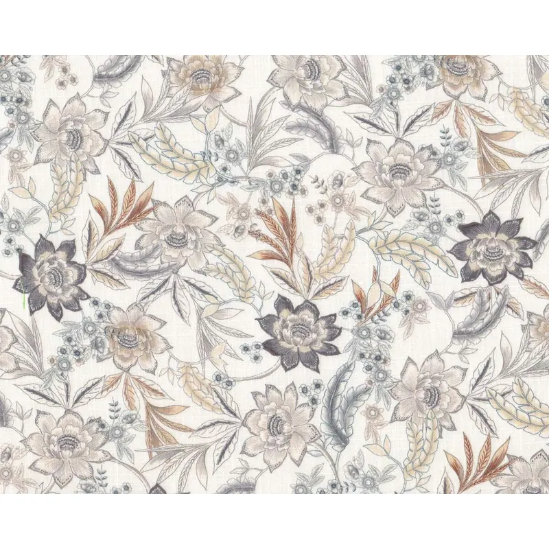 Baumwollstoff LILITH, Blumen, gebrochenes weiß, Hilco