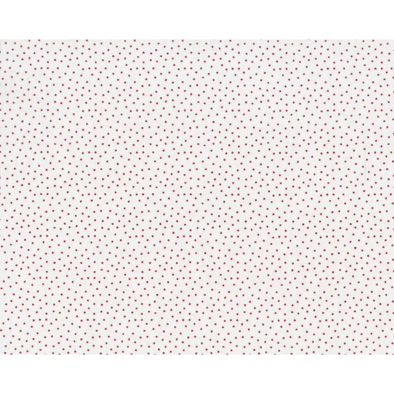 Baumwollstoff MINI TUPFEN, weiß-rot, Acufactum