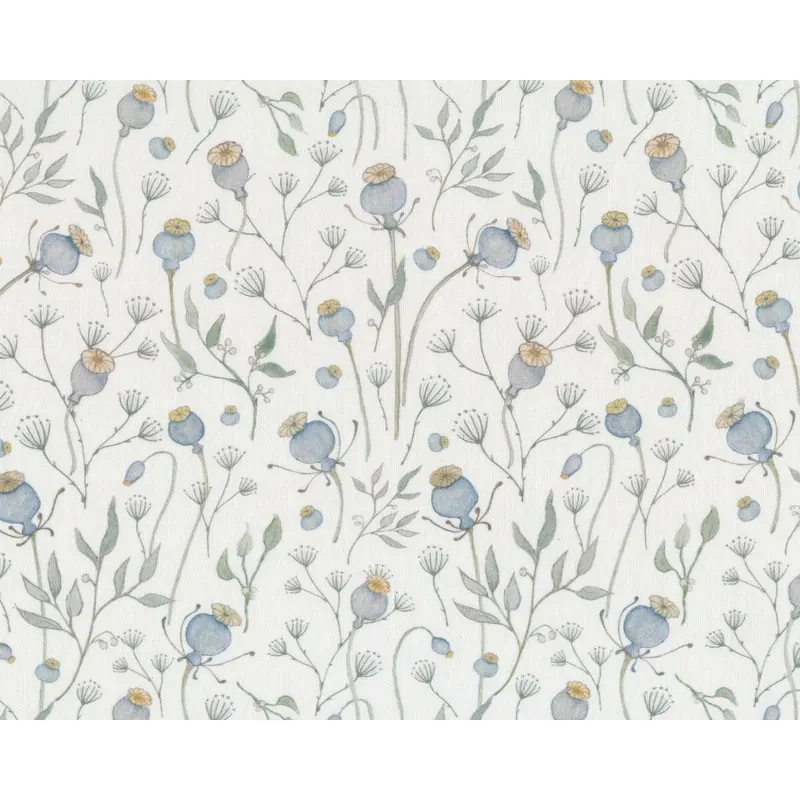 Baumwollstoff MOHN, Acufactum, wollweiß