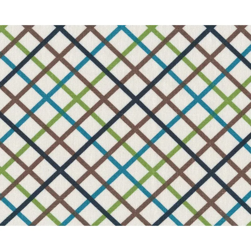 Baumwollstoff OMBRE PLAID, Raster, wollweiß-braun