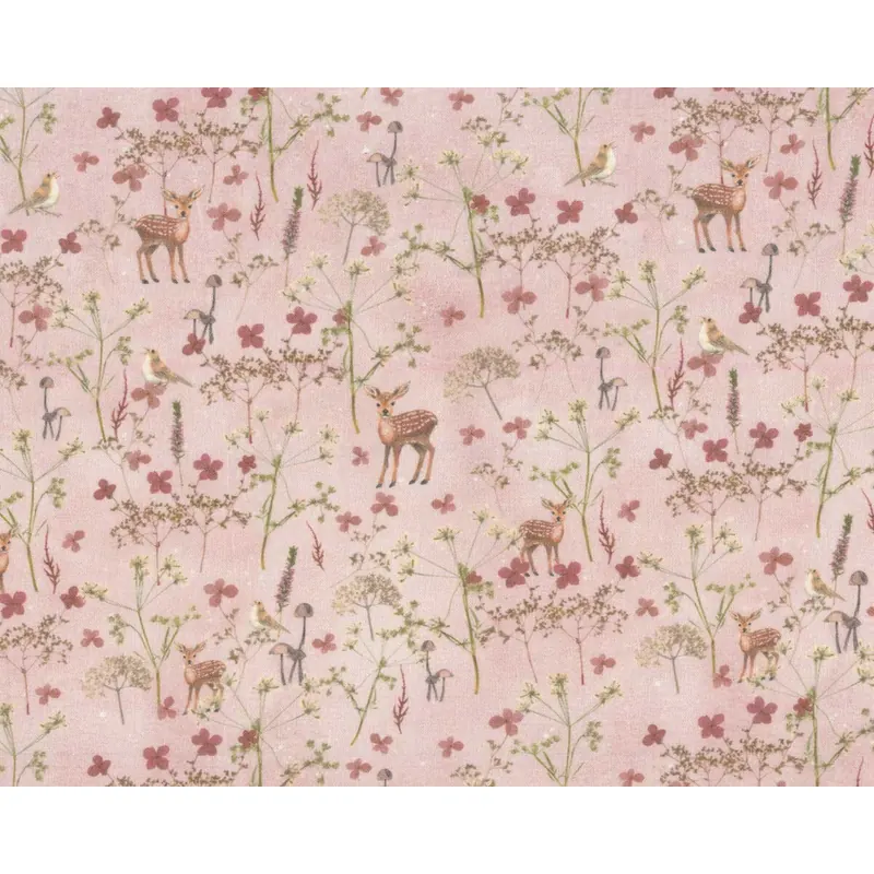 Baumwollstoff REHE UND BLÜTEN, Kerstin Heß, Acufactum