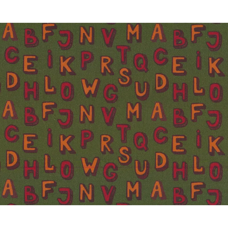 Baumwollstoff STAY HEALTHY, Alphabet, olivgrün, Hilco